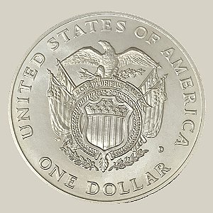 Moeda de Prata de 1 Dólar - EUA - Ano: 1994 D - 200º Aniversário do Capitólio dos EUA - Presidente Bill Clinton