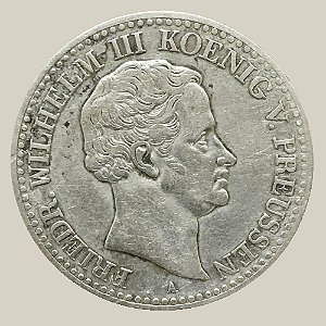Moeda de Prata de 1 Táler, Prússia - Ano: 1830A - Rei Frederico Guilherme III da Prússia