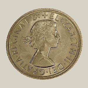 Moeda de Ouro de 1 Libra, Reino Unido - Ano: 1958 - Rainha Isabel II