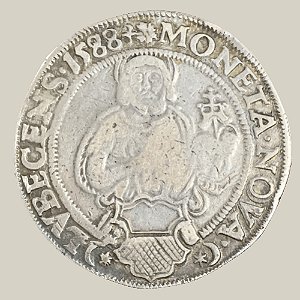 Moeda de Prata de 1 Reichstaler (32 Schilling), Lübeck - Ano: 1588 - Rodolfo II do Sacro Império Romano-Germânico
