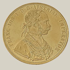Moeda de Ouro de 4 Ducados, Áustria - Ano: 1915 - Imperador Francisco José I da Áustria