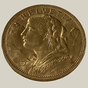 Moeda de Ouro de 20 Francos, Suíça - Ano: 1935