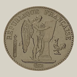 Moeda de Ouro de 20 Francos, Terceira República - Ano: 1879