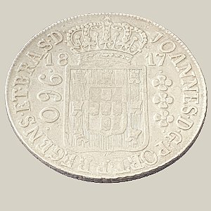 Moeda de Prata de 960 Réis (Patacão), Brasil Colônia - Ano: 1817 R - Rei João VI