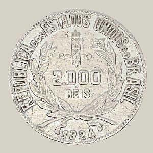 Moeda de Prata de 2000 Réis, Brasil - Ano: 1924 - Presidente Artur Bernardes
