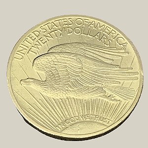 Moeda de Ouro de 20 Dollars (Double Eagle), USA, 1914, Pres. Wilson