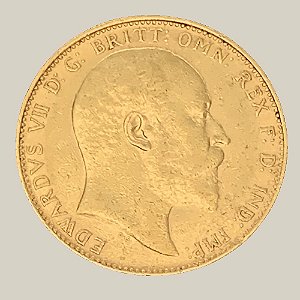 Moeda de Ouro de 1 Libra, Reino Unido - Ano: 1910 - Rei Eduardo VII