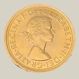 Moeda de Ouro de 1 Libra, Reino Unido - Ano: 1966 - Rainha Isabel II