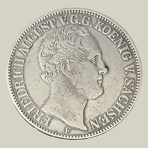 Moeda de Prata de 1 Táler, Saxônia - Ano: 1847F - Rei Frederico Augusto II