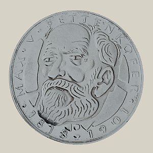 Moeda de Prata de 5 Mark, 150º Aniversário - Nascimento de Max von Pettenkofer, Alemanha - Ocidental (RFA) - Ano: 1968 D - Pres. Heinrich Lübke