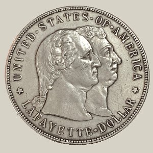 Moeda de Prata de 1 Dólar - Dollar Lafayette, EUA, Ano: 1900, Presidente William McKinley