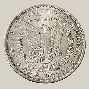 Moeda de Prata de 1 Dólar - EUA - Ano: 1889 - Morgan Dollar - Presidente Benjamin Harrison