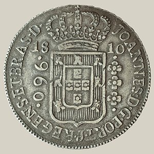 Moeda de Prata de 960 Réis (Patacão), Brasil Colônia - Ano: 1810 B - Rei João VI