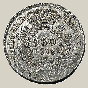 Moeda de Prata de 960 Réis (Patacão), Brasil Reino Unido - Ano: 1818 - Rei João VI