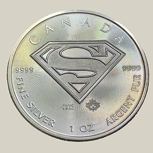 Moeda de Prata de 5 Dólares, Canadá - Ano: 2016 - Superman - Moeda