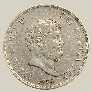 Moeda de Prata de 120 Grana, Duas Sicílias da Itália - Ano: 1854 - Rei Fernando II