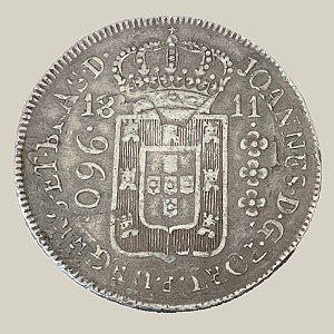 Moeda de Prata de 960 Réis (Patacão), Brasil Colônia - Ano: 1811 R - Rei João VI