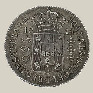 Moeda de Prata de 960 Réis (Patacão), Brasil Colônia - Ano: 1814 R - Rei João VI