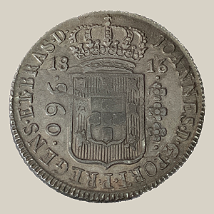 Moeda de Prata de 960 Réis (Patacão), Brasil Colônia - Ano: 1816 B - Rei João VI