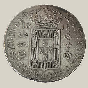 Moeda de Prata de 960 Réis (Patacão), Brasil Colônia - Ano: 1816 R - Rei João VI
