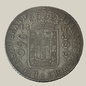 Moeda de Prata de 960 Réis (Patacão), Brasil Colônia - Ano: 1816 R - Rei João VI