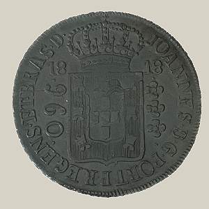 Moeda de Prata de 960 Réis (Patacão), Brasil Colônia - Ano: 1818 R - Rei João VI