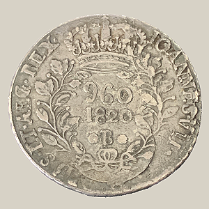 Moeda de Prata de 960 Réis (Patacão), Brasil Reino Unido - Ano: 1820 B - Rei João VI