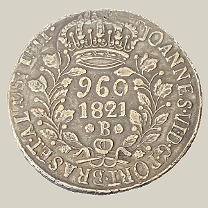 Moeda de Prata de 960 Réis (Patacão), Brasil Reino Unido - Ano: 1821 B - Rei João VI