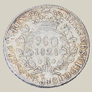 Moeda de Prata de 960 Réis (Patacão), Brasil Reino Unido - Ano: 1821 R - Rei João VI