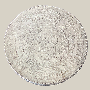 Moeda de Prata de 960 Réis (Patacão), Brasil Reino Unido - Ano: 1821 R - Rei João VI