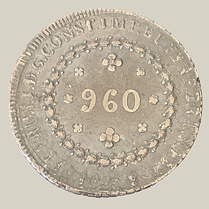 Moeda de Prata de 960 Réis (Patacão), Brasil Império - Ano: 1825 B - Imperador Pedro I