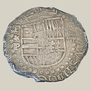 Macuquina de Prata de 8 Reales (COB) - Bolívia - Ano: 1596-1617 - Rei Filipe III