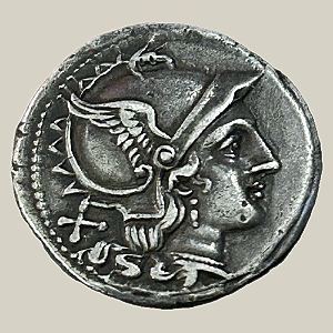 Denário de Prata, República Romana - Ano: 211 AC - Anonymous