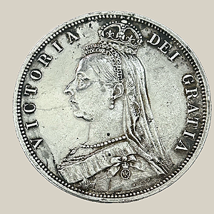 Moeda de Prata de 1/2 Coroa, Reino Unido - Ano: 1887 - Rainha Victoria