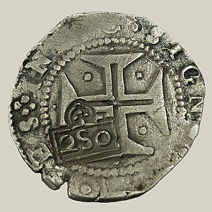 Moeda de Prata de 1/2 Cruzado (Carimbo Coroado 2S0) - Ano: 1663 - João IIII (Lisboa)