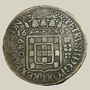 Moeda de Prata de 640 Réis, Brasil Colônia, Ano: 1697/6 - Pedro II