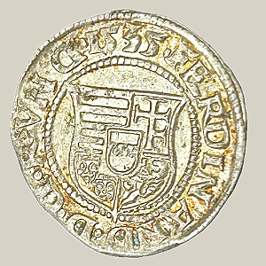 Moeda de Prata, 1 Denar, Hungria - Ano: 1535 KB - Fernando I