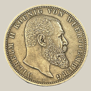 Moeda de Prata de 5 Marcos - Império Alemão - 1908 - Rei Guilherme II