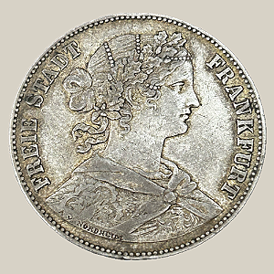 Moeda de Prata de 1 Vereinsthaler - Frankfurt - 1860