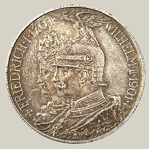Moeda de Prata de 2 Marcos - Império Alemão - 1901 - Guilherme II