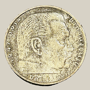 Moeda de Prata de 2 Reichsmark - Alemanha Nazista (Terceiro Reich) - 1938 "A"
