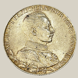 Moeda de Prata de 2 Marcos - Império Alemão - 1913 - Guilherme II