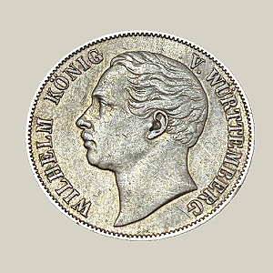 Moeda de Prata de 1 Thaler, Vurtemberga - Ano: 1862 - William I