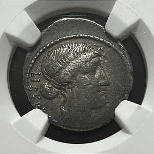 Denário de Prata, Imperatorial Romano - Ano: 54 AC - Brutus