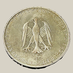Moeda de prata, 5 Deutsche Mark (1977G) – Alemanha (Comemorativa Heinrich von Kleist)