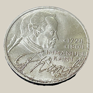Moeda de prata, 5 Deutsche Mark (1974D) – República Federal da Alemanha (Immanuel Kant)