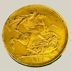 Moeda de ouro, Libra (1911C), Canadá, George V