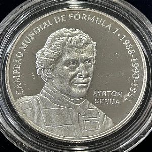 Moeda de prata, 2 Reais (1995), Brasil, Ayrton Senna