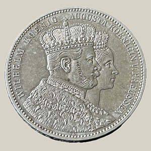 Moeda de prata, 1 Thaler (1861A) – Coroação de Guilherme I – Reino da Prússia