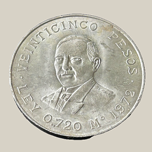 Moeda de prata, 25 Pesos (1972) – Centenário da Morte de Benito Juárez – México